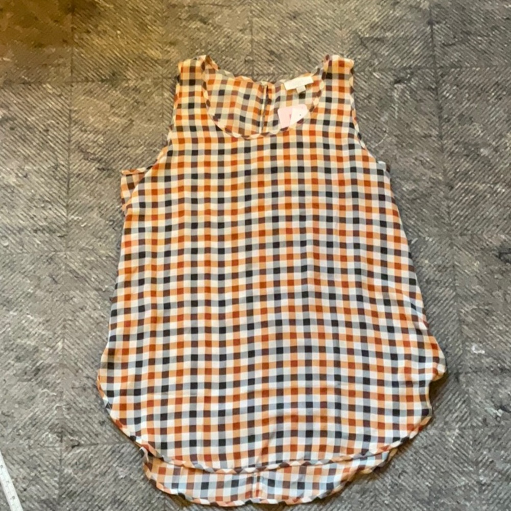 Orange and Navy Blouse Tank